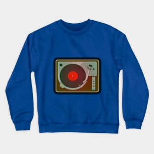 Retro record player DJ design Crewneck Sweatshirt